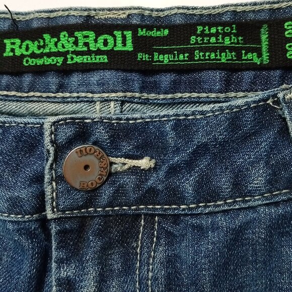 Rock & Roll Cowboy Jean Men Pistol Regular Straight Whiskers 38x32(39x31)MIP8554 - Picture 5 of 16